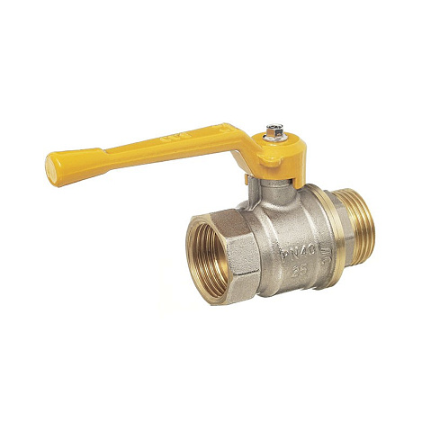 Краны латунные шаровые газовые 11Б27п DN 15-40 PN 40 никелированные рычаг муфта-штуцер БАЗ А11.0.Н купить в Москве | "Проконсим"